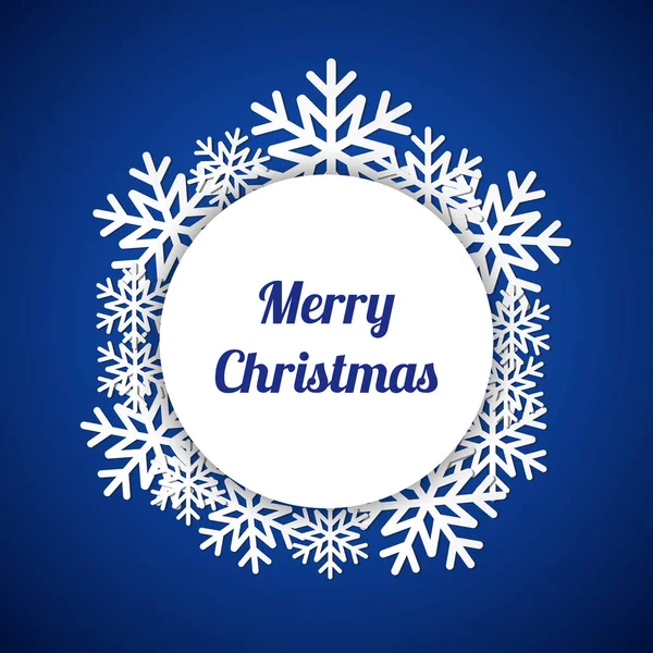 Μπλε καλά Χριστούγεννα ευχετήρια κάρτα με νιφάδες χιονιού, Χριστούγεννα μπλε φόντο — Διανυσματικό Αρχείο