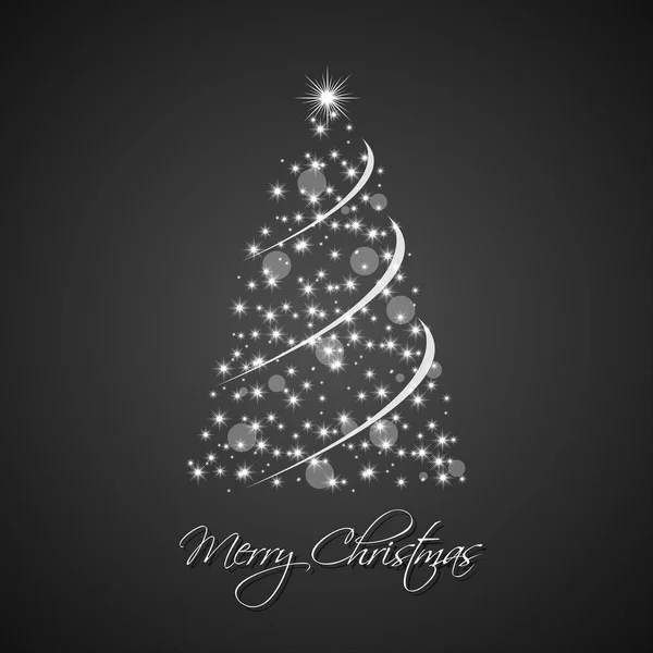 Χριστουγεννιάτικο δέντρο από αστέρια με αφηρημένα αλυσίδα σε μαύρο φόντο — Διανυσματικό Αρχείο