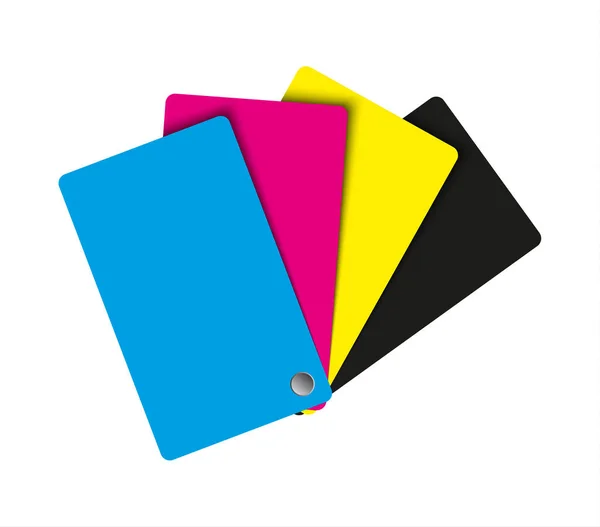 CMYK-palet, abstracte vellen papier in CMYK-kleuren, vectorillustratie — Stockvector