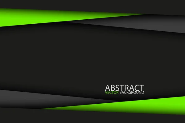 Fekete és zöld anyagi modern design, vektor absztrakt szélesvásznú háttér — Stock Vector