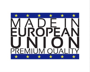 Made in European Union icon, premium quality sticker with the colors of European Union, vector illustration isolated on white background clipart