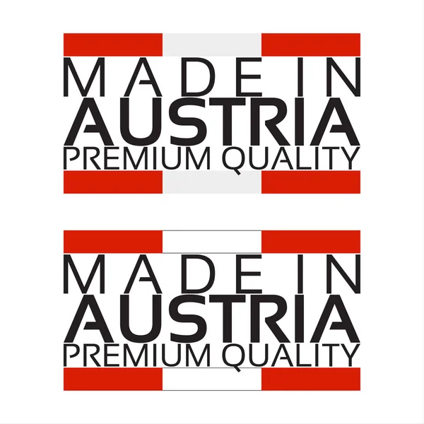Ikon-ban Ausztria, prémium minőségű matrica osztrák színekkel készült vektoros illusztráció elszigetelt fehér background — Stock Vector