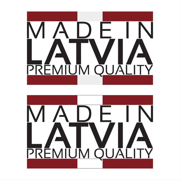Lettország ikon, prémium minőségű matrica lett színekkel készült vektoros illusztráció elszigetelt fehér background — Stock Vector