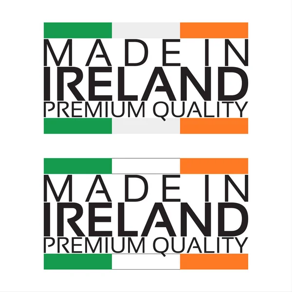 Ikon-ban Írország, prémium minőségű matrica ír színekkel készült vektoros illusztráció elszigetelt fehér background — Stock Vector