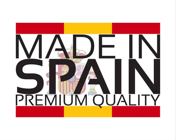 İspanya simgesi, İspanyol renkleri ile premium kalite etiket vektör illüstrasyon izole beyaz zemin üzerine yapılan — Stok Vektör