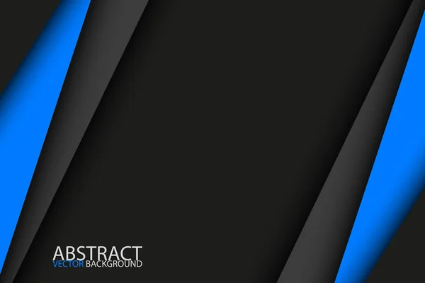 Diseño de material moderno negro y azul, fondo de pantalla ancha abstracto vectorial — Vector de stock