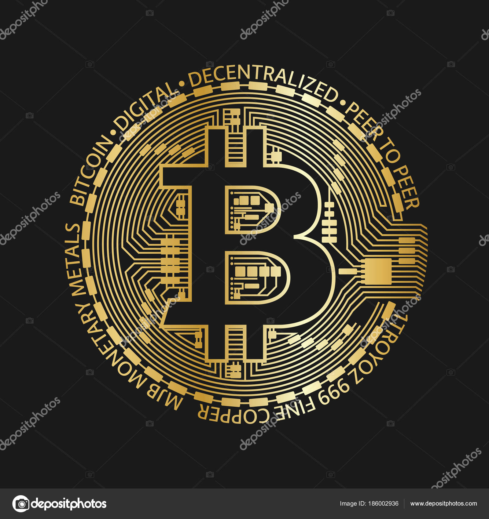 Pièce D'or Bitcoin Symbole De Bitcoin De Pièce D'or De Crypto-monnaie