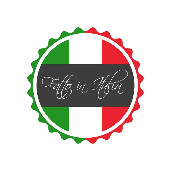 Made in italia symbol, in der italienischen sprache - fatto in italia, italienischer aufkleber, vektorsymbol isoliert auf weißem hintergrund — Stockvektor