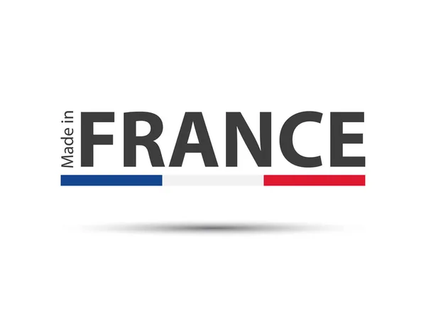 Fabriqué en France, symbole vectoriel coloré avec tricolore français isolé sur fond blanc — Image vectorielle