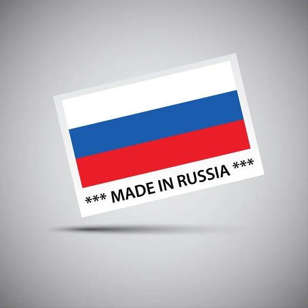 Vector card Made in Russia with Russian flag, vector illustration for you business — Stock Vector