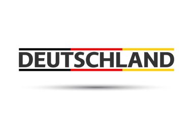 Beyaz zemin üzerinde Almanca üç renkli sembol, Almanca Almanya, basit Almanca simge, vektör illüstrasyonu