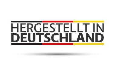Almanya 'da Alman yapımı, beyaz arka planda Alman üç renkli basit vektör sembolü.
