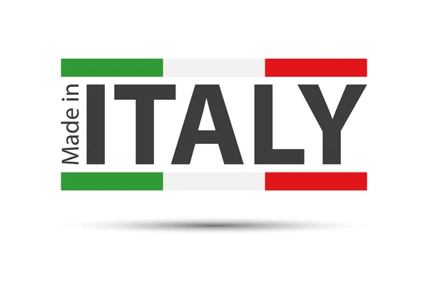 作られたイタリア、イタリア トリコロールの分離白背景の色記号 — ストックベクタ