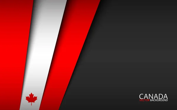 Fondo vectorial moderno con colores canadienses y espacio libre gris para su texto, hojas superpuestas de papel en el aspecto de la bandera canadiense, Made in Canada — Vector de stock