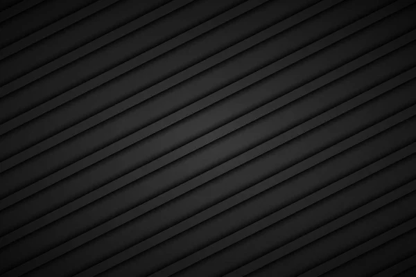 Schwarz Technologie Konzept Abstrakte Streifen Dunkel Metallisch Geometrischer Hintergrund Design — Stockvektor