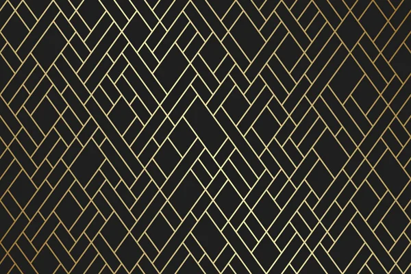 Modern geometric pattern with gold grid, stripes and lines, abstract black and gold background, luxury design, simple vector illustration — Stock Vector