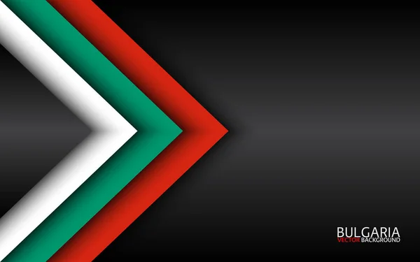 Modern vector overlayed arrows with Bulgarian colors and grey free space for your text, overlayed sheets of paper in the look of the Bulgarian flag, Made in Bulgaria, abstract widescreen background — 스톡 벡터