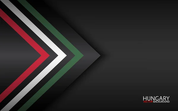 Frecce colorate vettoriali moderne con colori ungheresi e spazio libero grigio per il tuo testo, sfondo widescreen astratto, Made in Hungary — Vettoriale Stock