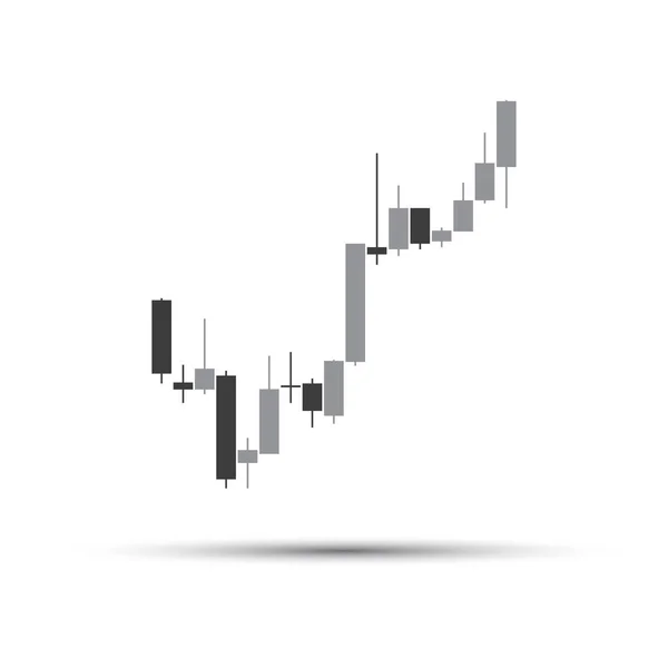 Prosty szary wykres świecznik odizolowany na białym tle, koncepcja projektowania graficznego handlu, giełda finansowa, wykres kryptowaluta, ilustracja wektor — Wektor stockowy