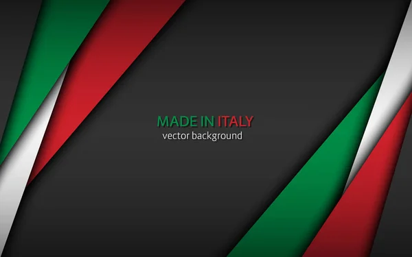 イタリア製 イタリアの色とあなたのテキストのための無料のグレーのスペースを持つ現代的なベクトルの背景 イタリアの国旗の外観で紙の重ね合わせシート 抽象的なワイドスクリーンの背景 — ストックベクタ