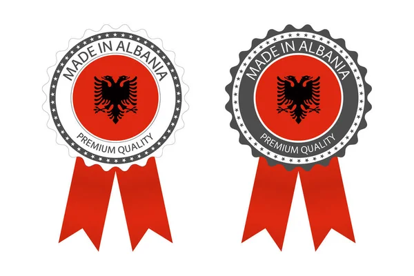 알바니아에서 바탕에 분리되어 알바니아 색상의 스티커 디자인 알바니아 — 스톡 벡터