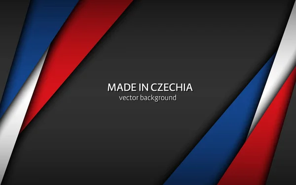 Made Czechia Made Czech Republic Modern Vector Background Czech Colors — Διανυσματικό Αρχείο