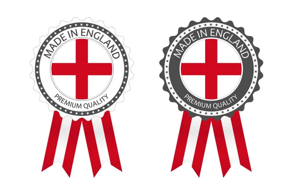 Zwei Moderne Etiketten Made England Auf Weißem Hintergrund Einfache Aufkleber — Stockvektor