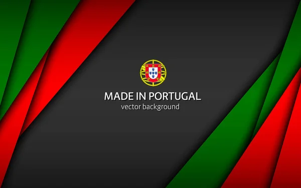 Hergestellt Portugal Moderner Vektorhintergrund Mit Portugiesischen Farben Überlagerte Papierbögen Portugiesischen — Stockvektor