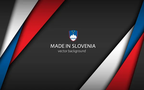 Fabriqué Slovénie Fond Vectoriel Moderne Aux Couleurs Slovènes Feuilles Papier — Image vectorielle