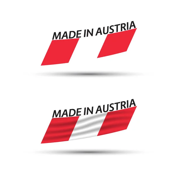 Due Moderne Bandiere Vettoriali Colorate Austriache Isolate Sfondo Bianco Bandiere — Vettoriale Stock