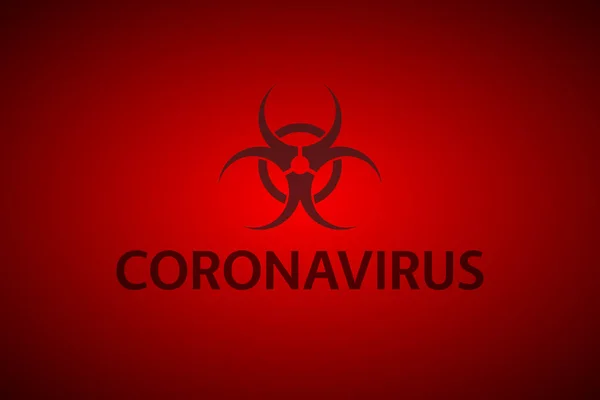 赤のパンデミック警告コロナウイルスの背景 Covid 2019 Ncov コロナウイルスの隔離シンボル白い背景に隔離されたシンボル ベクトルイラスト — ストックベクタ