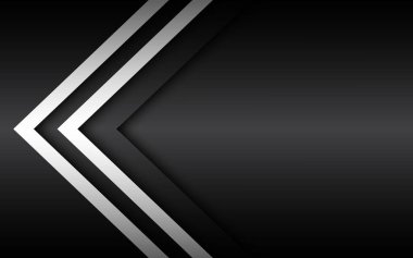 Siyah ve beyaz bindirmeli oklar, metin, malzeme tasarımı, soyut geniş ekran arka plan için yer ile soyut modern vektör arka plan