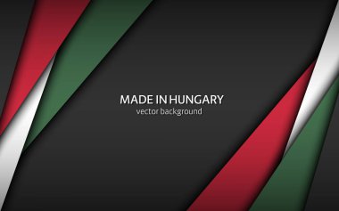 Macaristan yapımı, Macar renklerine sahip modern vektör arka planı, üç renkli Macar kağıtları, soyut geniş ekran arkaplan