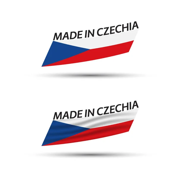 Δύο Σύγχρονες Χρωματιστές Σημαίες Διάνυσμα Τσεχική Tricolor Απομονώνονται Λευκό Φόντο — Διανυσματικό Αρχείο