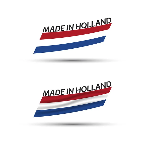Deux Drapeaux Vectoriels Couleur Moderne Avec Tricolore Néerlandais Isolé Sur — Image vectorielle