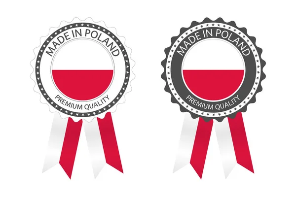 폴란드 배경에 분리되어 폴란드 색상의 스티커 디자인 폴란드 — 스톡 벡터