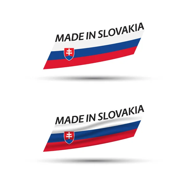 Dos Banderas Vectoriales Color Moderno Con Tricolor Eslovaco Aislado Sobre — Vector de stock