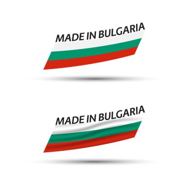 Bulgaristan 'da yapılan Bulgaristan bayrakları, Bulgaristan' ın bayrakları ve beyaz zemin üzerinde üç renkli Bulgar bayraklı modern vektör bayrakları