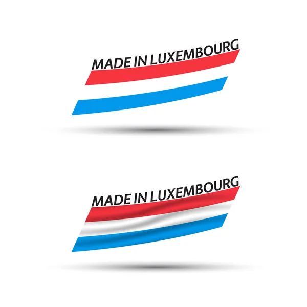 Két Modern Színű Vektor Zászlók Luxemburgi Trikolor Elszigetelt Fehér Háttér — Stock Vector