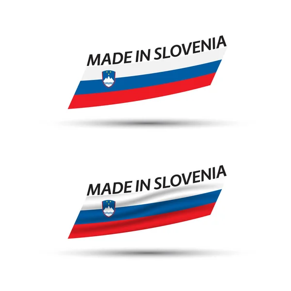 Deux Drapeaux Vectoriels Couleur Moderne Avec Tricolore Slovène Isolé Sur — Image vectorielle