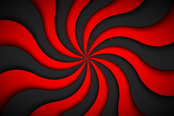 Dekorativ Modern Röd Spiral Bakgrund Snurrande Radiellt Mönster Enkel Abstrakt — Stock vektor