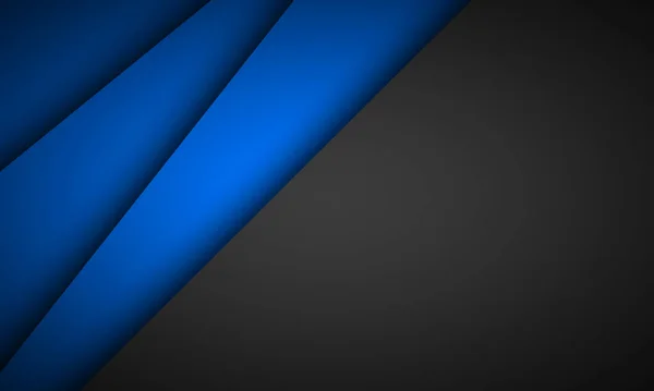 Blauwe Overlappende Papieren Lagen Achtergrond Met Zwarte Lege Ruimte Voor — Stockvector