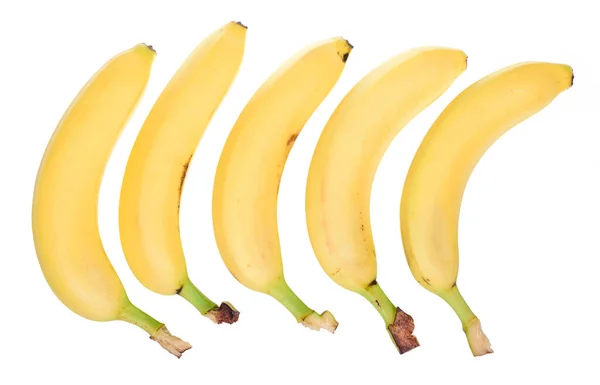 Fünf Bananenstücke Isoliert Auf Weißem Hintergrund Bananensymbol Bananenimage Für Ihr — Stockfoto