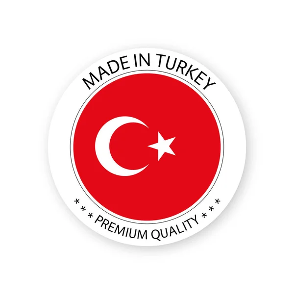 Vetor Moderno Made Turkey Etiqueta Isolada Fundo Branco Adesivo Simples — Vetor de Stock