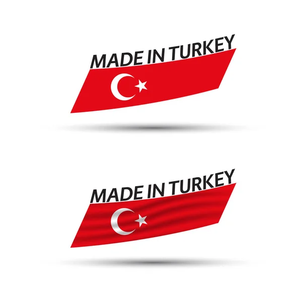Duas Modernas Bandeiras Vetoriais Coloridas Turquia Isoladas Fundo Branco Fitas — Vetor de Stock