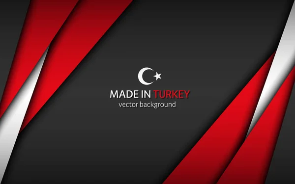 Feito Turquia Fundo Vetorial Moderno Com Cores Turcas Folhas Papel — Vetor de Stock