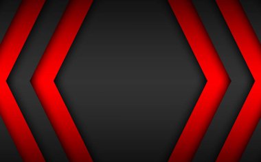 Siyah ve kırmızı oklar soyut arka planda kesişiyor. Modern malzeme tasarımı. Geniş ekran arkaplanı