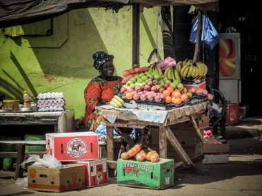 Senegalese traditional fruit shop clipart