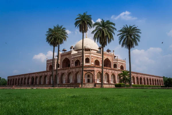 Humayun's Tomb with date palm tree in foreground — Stock Photo, Image