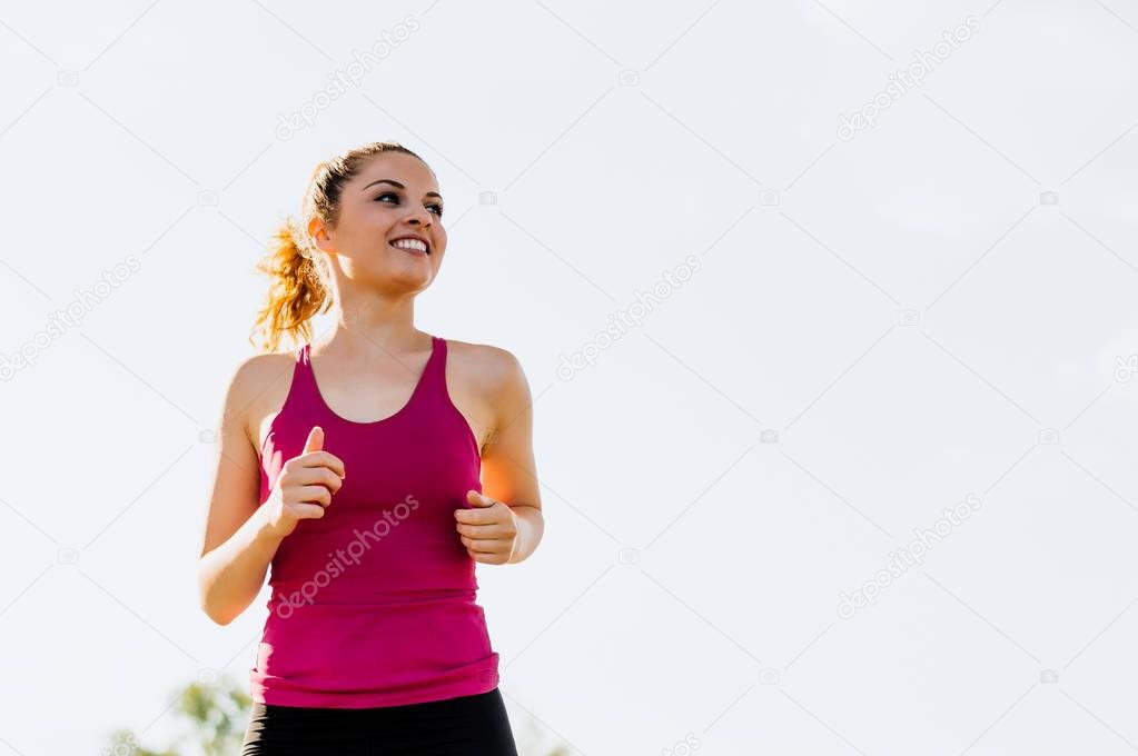 blonde female runner